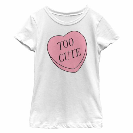 Girl_s Lost Gods Valentine_s Day Too Cute Candy Heart T-Shirt