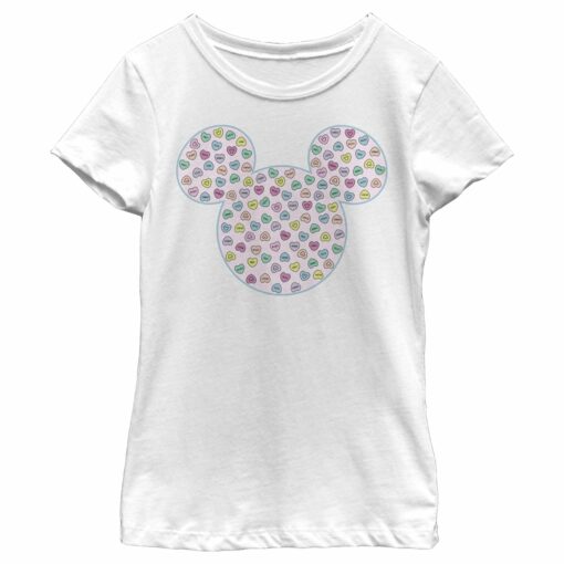 Girl_s Mickey & Friends Candy Hearts Filled Logo T-Shirt