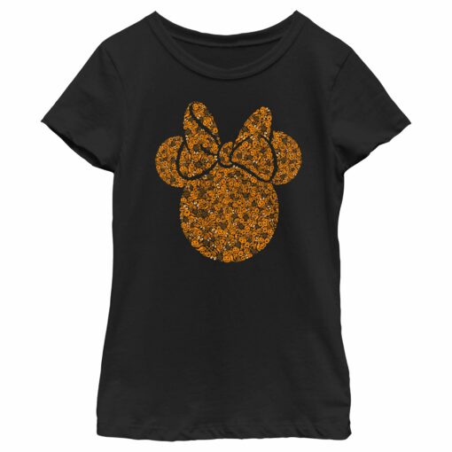 Girl_s Mickey & Friends Halloween Disney Minnie Mouse Silhouette Filled T-Shirt