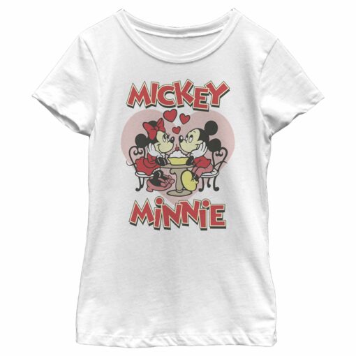 Girl_s Mickey & Friends Mickey and Minnie Share a Sundae T-Shirt