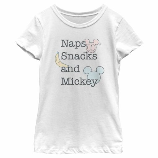 Girl_s Mickey & Friends Naps Snacks Mickey T-Shirt