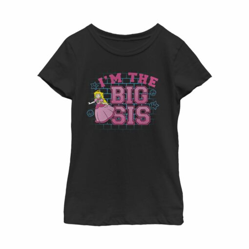 Girl_s Nintendo Princess Peach Big Sis T-Shirt