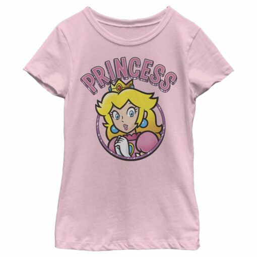 Girl_s Nintendo Princess Peach Circle T-Shirt