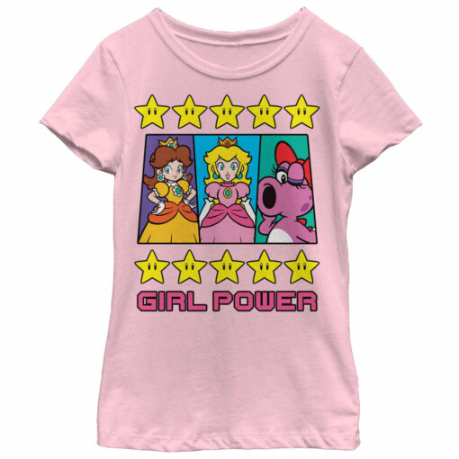 Girl_s Nintendo Princess Peach Girl Power T-Shirt