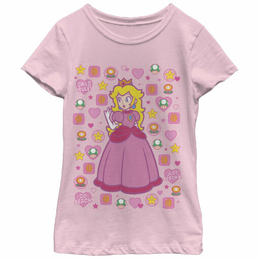 Girl_s Nintendo Princess Peach Girls Rule T-Shirt