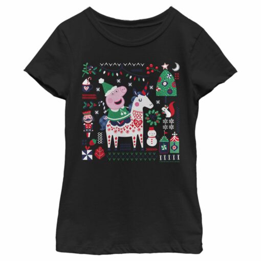 Girl_s Peppa Pig Christmas Unicorn T-Shirt