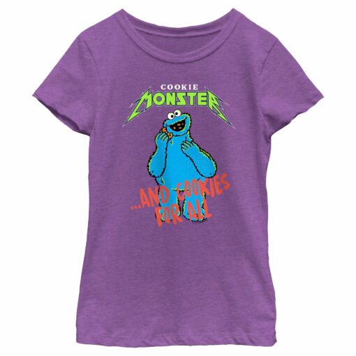 Girl_s Sesame Street And Cookies for All Monster T-Shirt