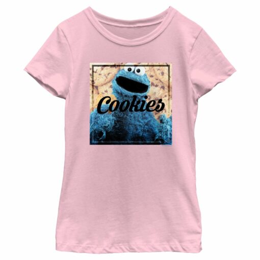 Girl_s Sesame Street Cookie Lover Portrait T-Shirt