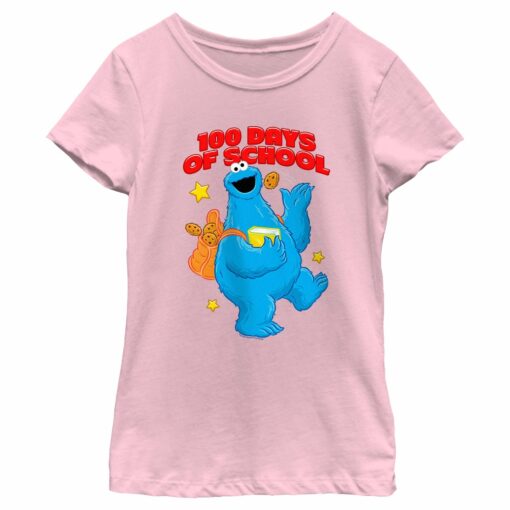 Girl_s Sesame Street Cookie Monster 100 Days of School T-Shirt