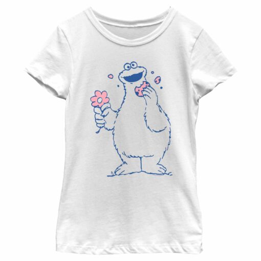 Girl_s Sesame Street Cookie Monster Flower T-Shirt