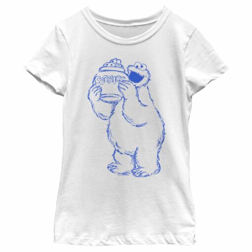 Girl_s Sesame Street Cookie Monster Sketch T-Shirt