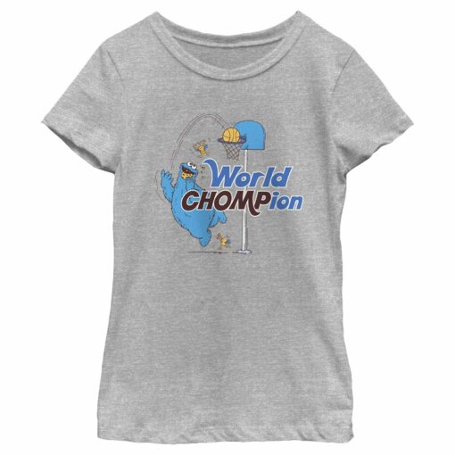 Girl_s Sesame Street Cookie Monster World Chompion T-Shirt