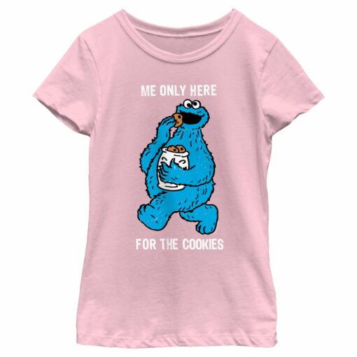 Girl_s Sesame Street Me Only Here for the Cookies T-Shirt