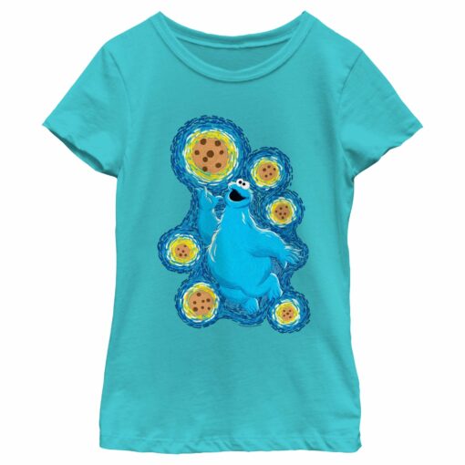 Girl_s Sesame Street Starry Night Cookie Monster T-Shirt