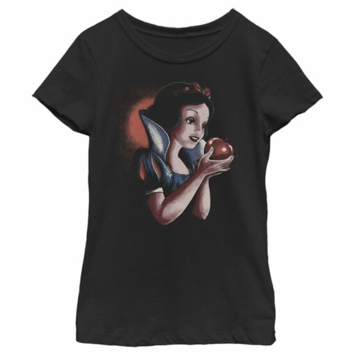 Girl_s Snow White and the Seven Dwarfs Eating Apple Portrait T-Shirt