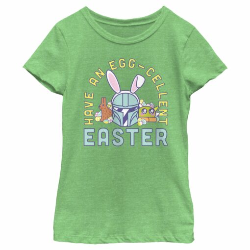 Girl_s Star Wars The Mandalorian Egg-Cellent Easter T-Shirt