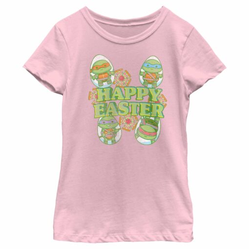 Girl_s Teenage Mutant Ninja Turtles Happy Easter Cute Best Friends T-Shirt