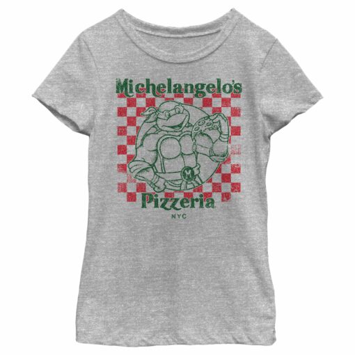 Girl_s Teenage Mutant Ninja Turtles Michelangelo_s Pizzeria T-Shirt