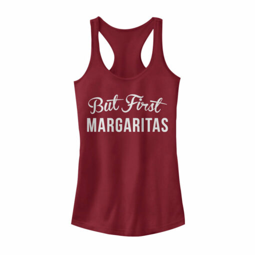 Junior_s CHIN UP But First Margaritas Racerback Tank Top