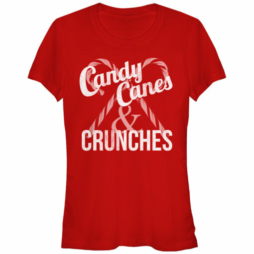 Junior_s CHIN UP Christmas Candy Canes and Crunches T-Shirt