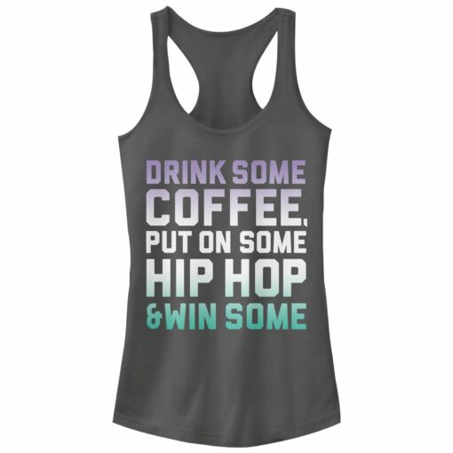 Junior_s CHIN UP Coffee and Hip Hop Racerback Tank Top