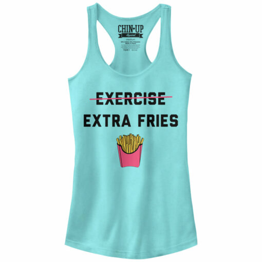 Junior_s CHIN UP Exercise Extra Fries Racerback Tank Top