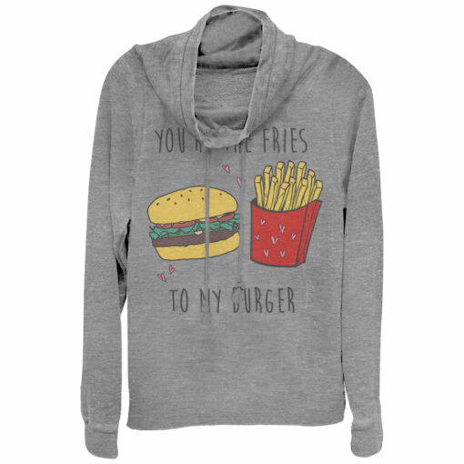 Junior_s CHIN UP Fries to My Burger Cowl Neck Sweatshirt