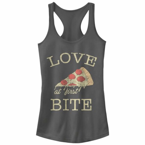 Junior_s CHIN UP Pizza Love at First Bite Racerback Tank Top