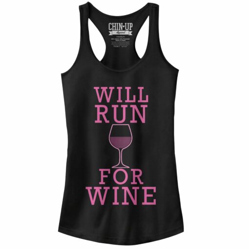 Junior_s CHIN UP Run for Wine Racerback Tank Top