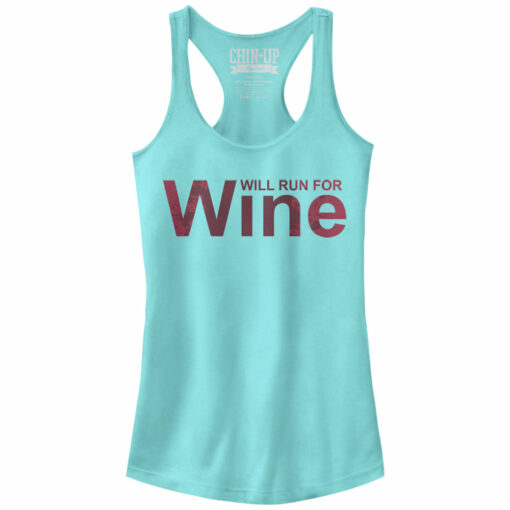 Junior_s CHIN UP Splatter Will Run for Wine Racerback Tank Top