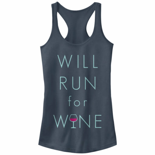 Junior_s CHIN UP Will Run For Wine Glass Racerback Tank Top