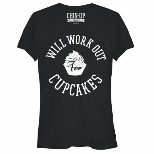 Junior_s CHIN UP Work Out for Cupcakes T-Shirt