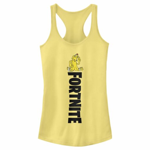 Junior_s Fortnite Peely Peace Sign Vertical Logo Racerback Tank Top