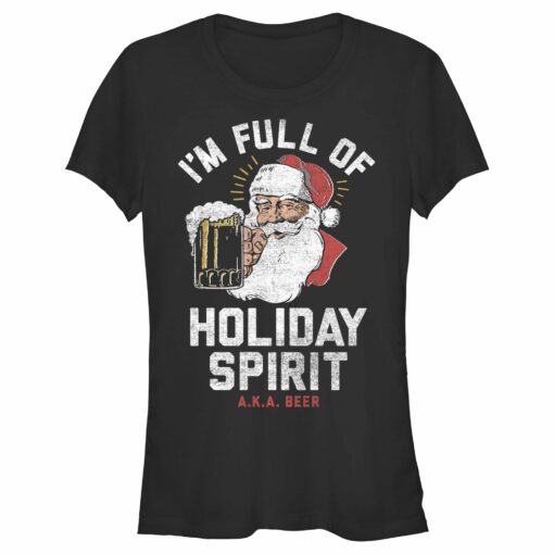 Junior_s Lost Gods Distressed Santa Beer T-Shirt