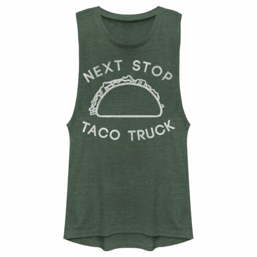 Junior_s Lost Gods Next Stop Taco Truck Distressed Festival Muscle Tee