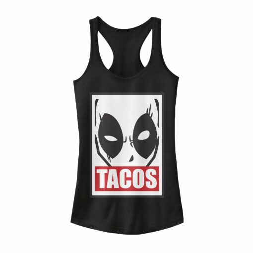 Junior_s Marvel Deadpool Tacos Racerback Tank Top