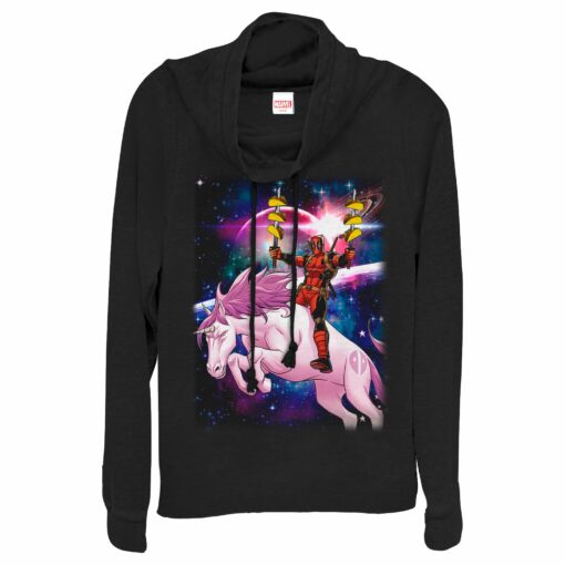 Junior_s Marvel Taco Deadpool on Space Unicorn Cowl Neck Sweatshirt