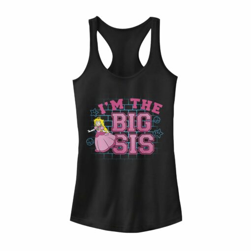 Junior_s Nintendo Princess Peach Big Sis Racerback Tank Top