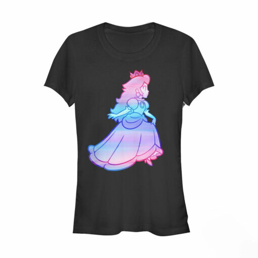 Junior_s Nintendo Princess Peach Rainbow Fade T-Shirt