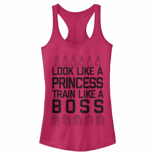 Junior_s Nintendo Princess Peach Train Like Boss Racerback Tank Top