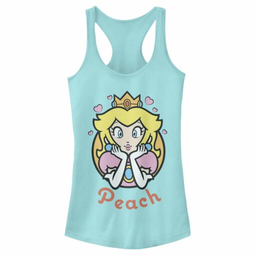 Junior_s Nintendo Super Mario Princess Peach Portrait Racerback Tank Top