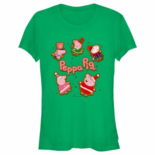 Junior_s Peppa Pig Christmas Gingerbread Cookie Characters T-Shirt