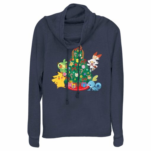 Junior_s Pokemon Christmas Tree Friends Cowl Neck Sweatshirt