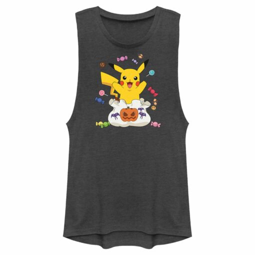 Junior_s Pokemon Halloween Pikachu Candy Bag Festival Muscle Tee