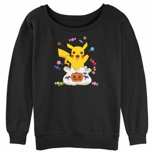 Junior_s Pokemon Halloween Pikachu Candy Bag Sweatshirt