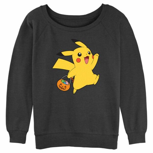 Junior_s Pokemon Halloween Trick-or-Treating Pikachu Sweatshirt