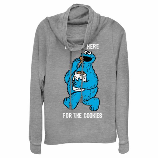 Junior_s Sesame Street Me Only Here for the Cookies Cowl Neck Sweatshirt