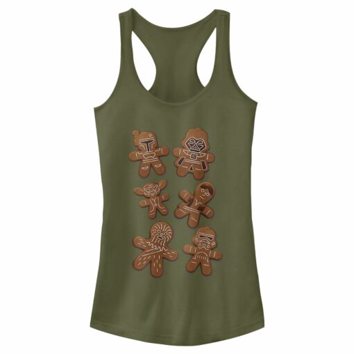 Junior_s Star Wars Christmas Gingerbread Cookies Racerback Tank Top