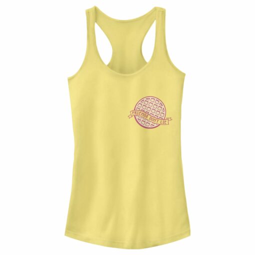 Junior_s Stranger Things Friends Don_t Lie Waffle Badge Racerback Tank Top