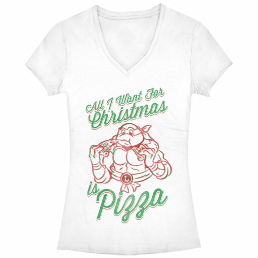 Junior_s Teenage Mutant Ninja Turtles Christmas I want Pizza T-Shirt